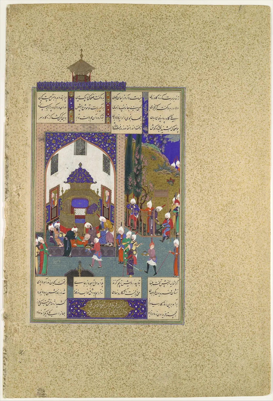 "Zahhak is Told His Fate", Folio 29v from the Shahnama (Book of Kings) of Shah Tahmasp by Sultan Muhammad