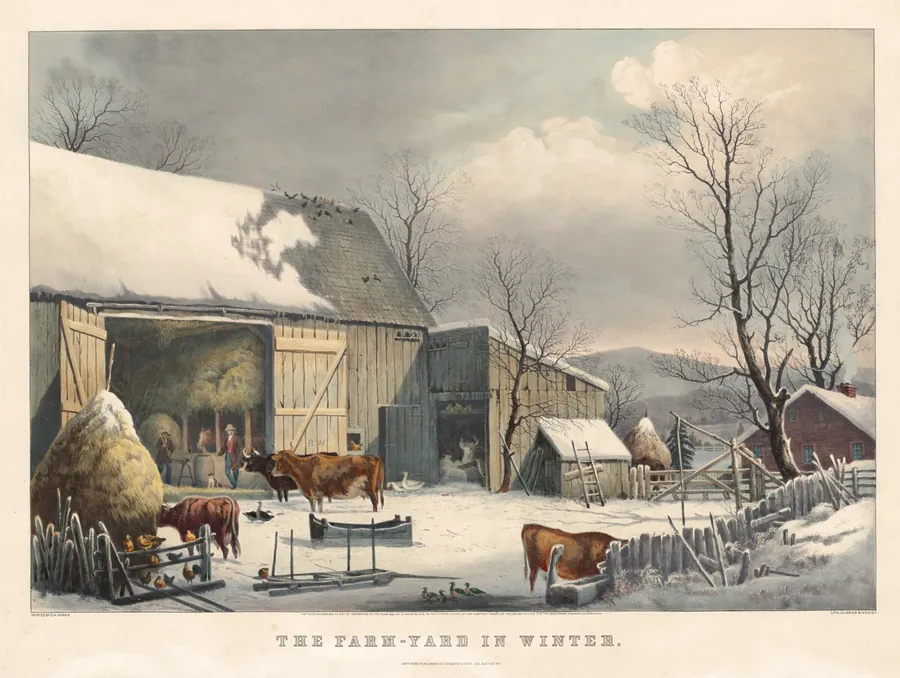 The Farm-Yard in Winter by George Henry Durrie