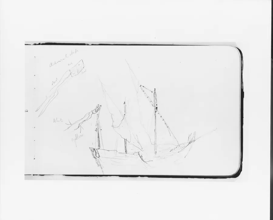 Ship and Windsock (from Sketchbook) by Albert Bierstadt