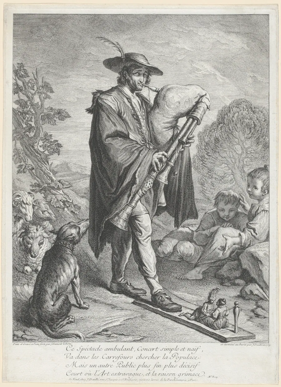 The Bagpipe Player by Jacques Dumont Le Romain