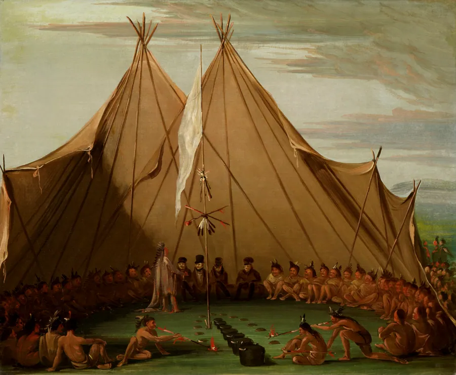 Sioux Dog Feast by George Catlin, born Wilkes-Barre, PA 1796-died Jersey City, NJ 1872