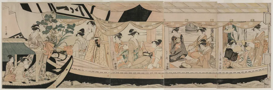Party on the Pleasure Boat Kawaichimaru by Chōbunsai Eishi