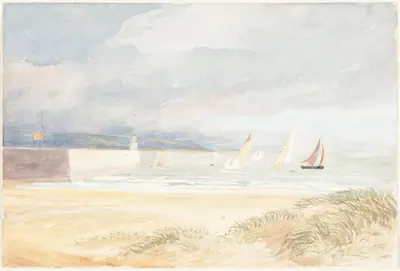 Shore Scene with Sailboats (Portland, Dorset?)