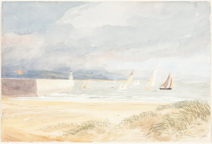 Shore Scene with Sailboats (Portland, Dorset?) by James Bulwer
