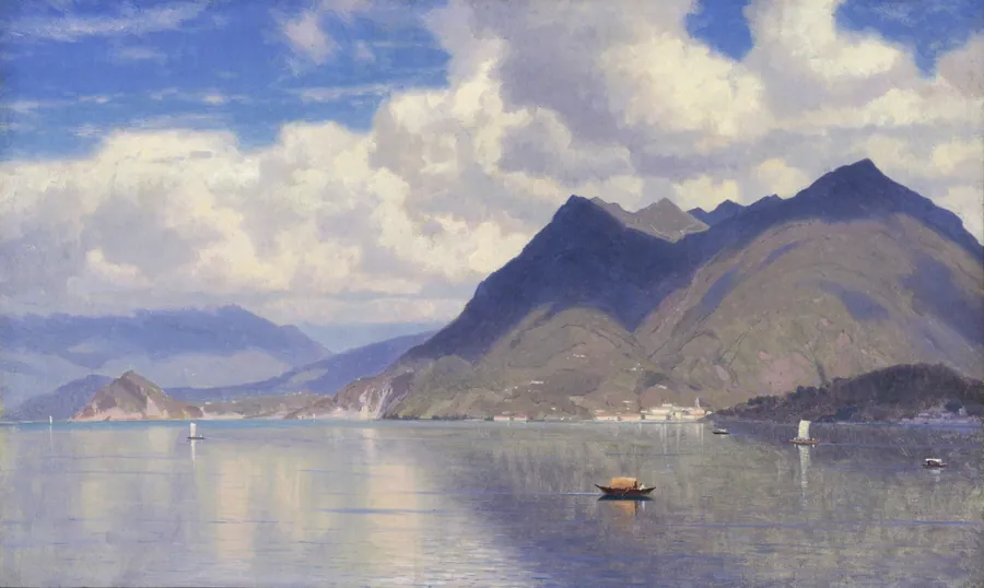 Lago Maggiore by William Stanley Haseltine, born Philadelphia, PA 1835-died Rome, Italy 1900