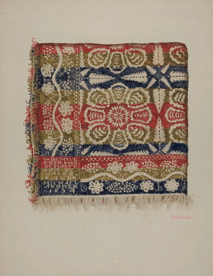 Jacquard Coverlet by Eva Wilson