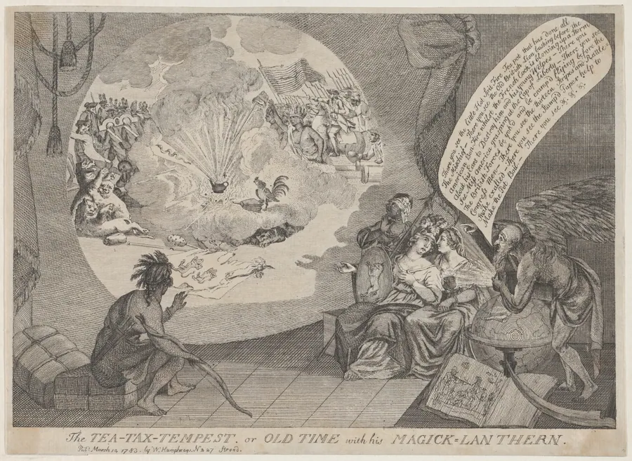 The Tea-Tax-Tempest, or Old Time with his Magick Lanthern by William Humphrey