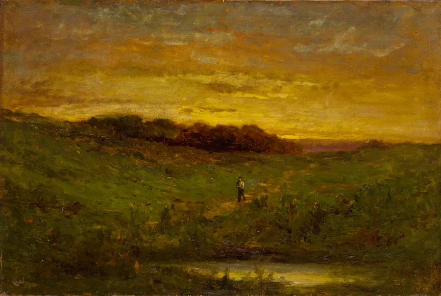Sunset by Edward Mitchell Bannister, born St. Andrews, New Brunswick, Canada 1828-died Providence, RI 1901