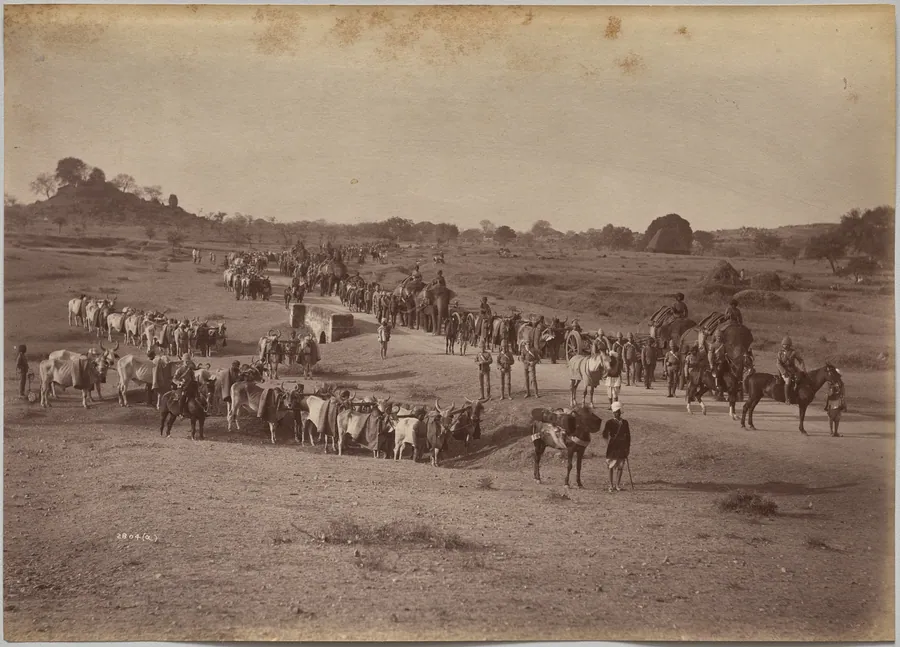 Elephant Battery on March at Jhansi by Raja Deen Dayal