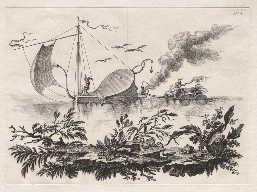The Manner of Transporting Wares on Barges Drawn by a Bellows by Filippo Morghen