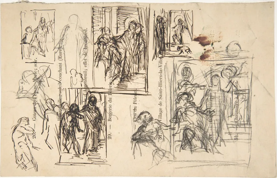 Studies for a figure composition by Narcisse-Virgile Diaz de la Peña