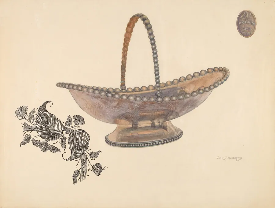 Silver Plate Bread Basket by Chris Makrenos