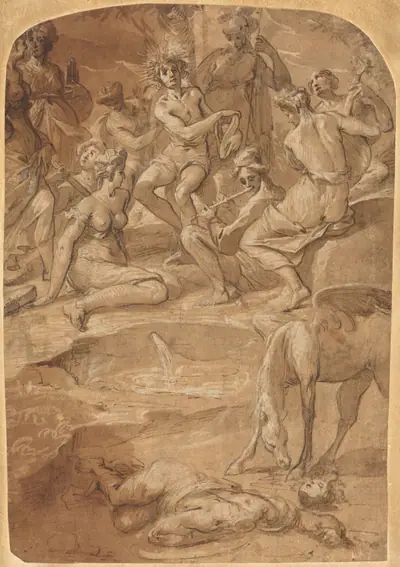 Apollo and the Muses on Mount Parnassus