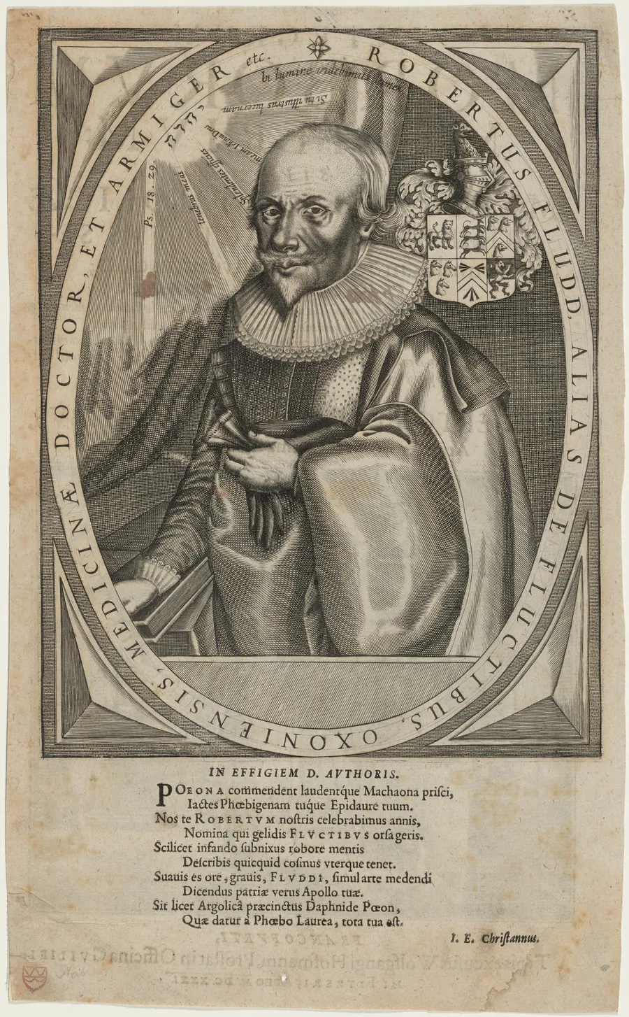 Dr. Robert Fludd, Physician and Rosicrucian by Matthaus Merian I