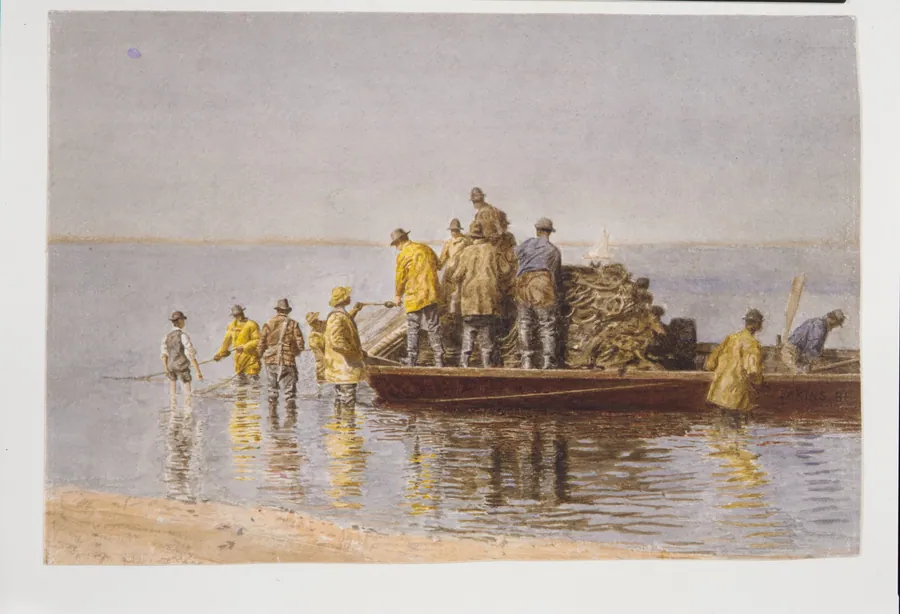Taking Up the Net by Thomas Eakins