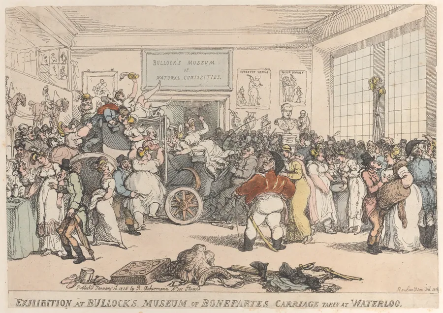 Exhibition at Bullock's Museum of Bonaparte's Carriage Taken at Waterloo by Rudolph Ackermann, London