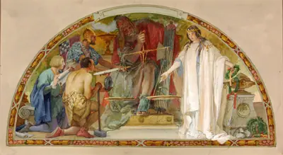 The State as Arbitrator for Industry, Education and the Military (study for lunette, Old Senate Office Building)
