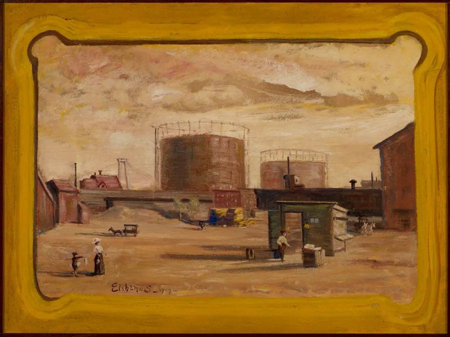 Gas Tanks at End of 23rd Street, New York by Louis Eilshemius, American, b. Arlington, New Jersey, 1864–1941