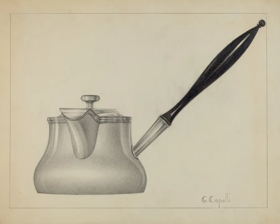 Silver Saucepan with Cover by Giacinto Capelli