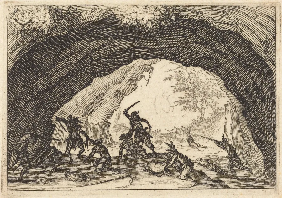Soldiers Attacking Robbers by Jacques Callot