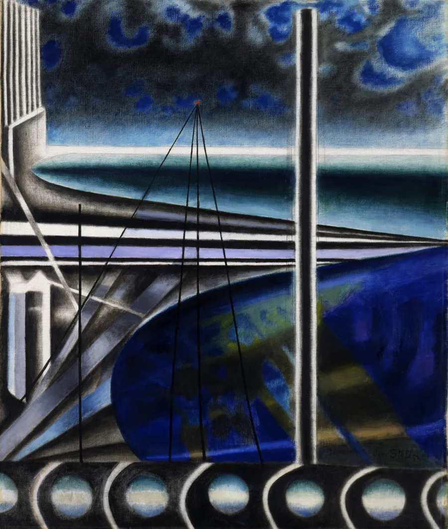 Metropolitan Port by Joseph Stella, born Muro Lucano, Italy 1877-died New York City 1946