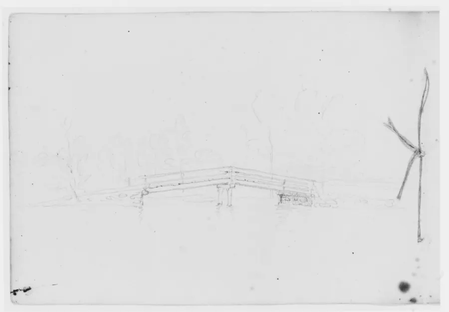 Bridge in Landscape (from Sketchbook) by Asher Brown Durand