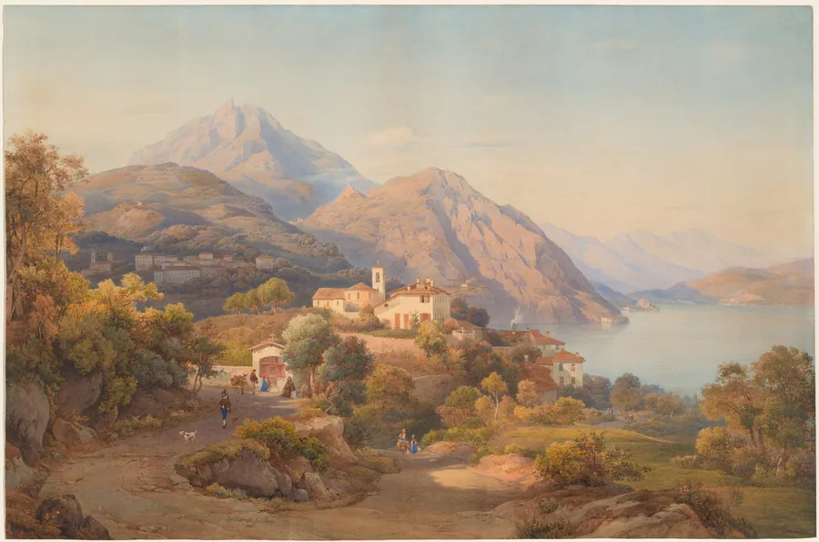 A Summer Evening at the Lago Maggiore by Salomon Corrodi