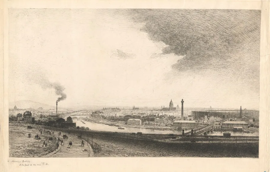 Paris in 1867: View from the Trocadéro by Maxime Lalanne