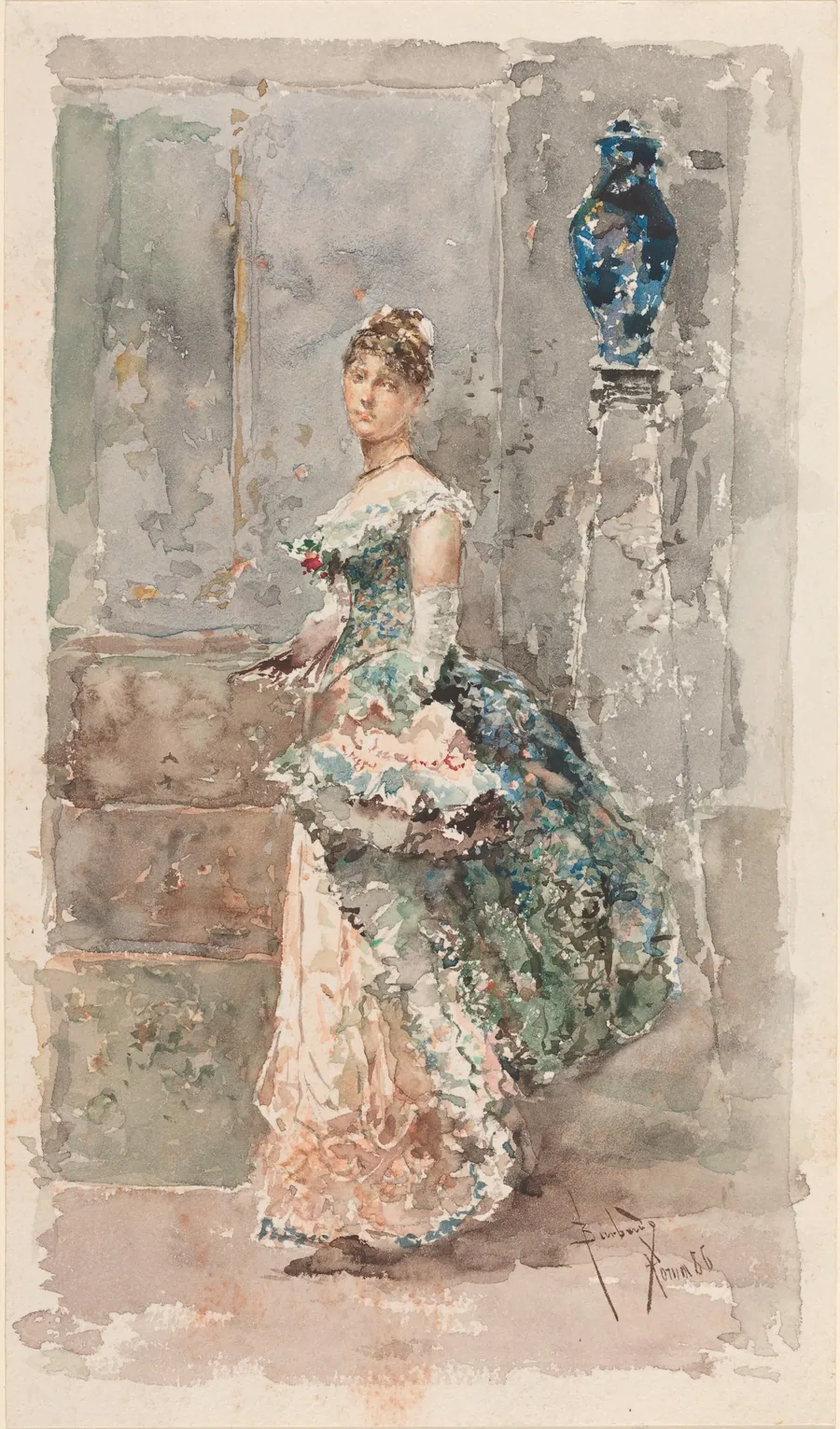 Lady in Formal Dress by Salvador Barbudo Sanchez