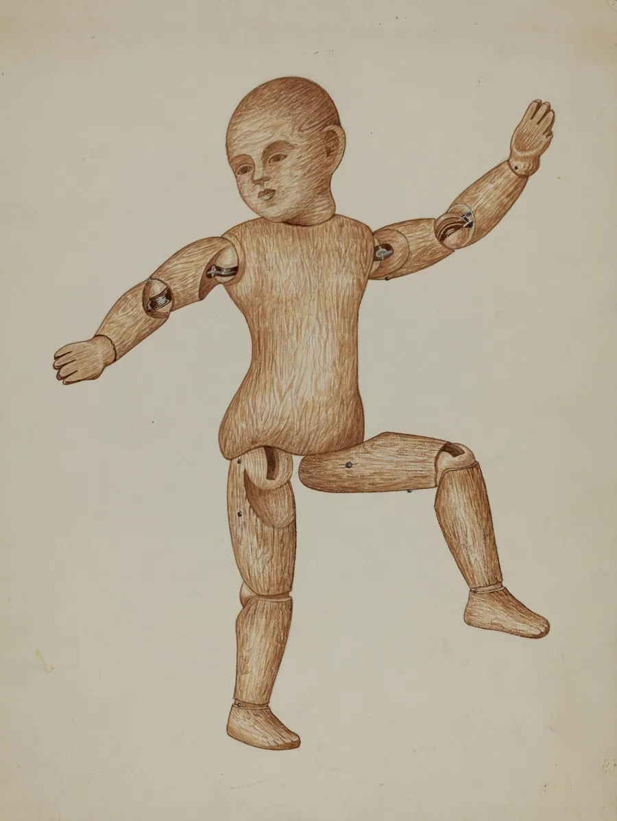Carved Wood Doll by Edith Towner