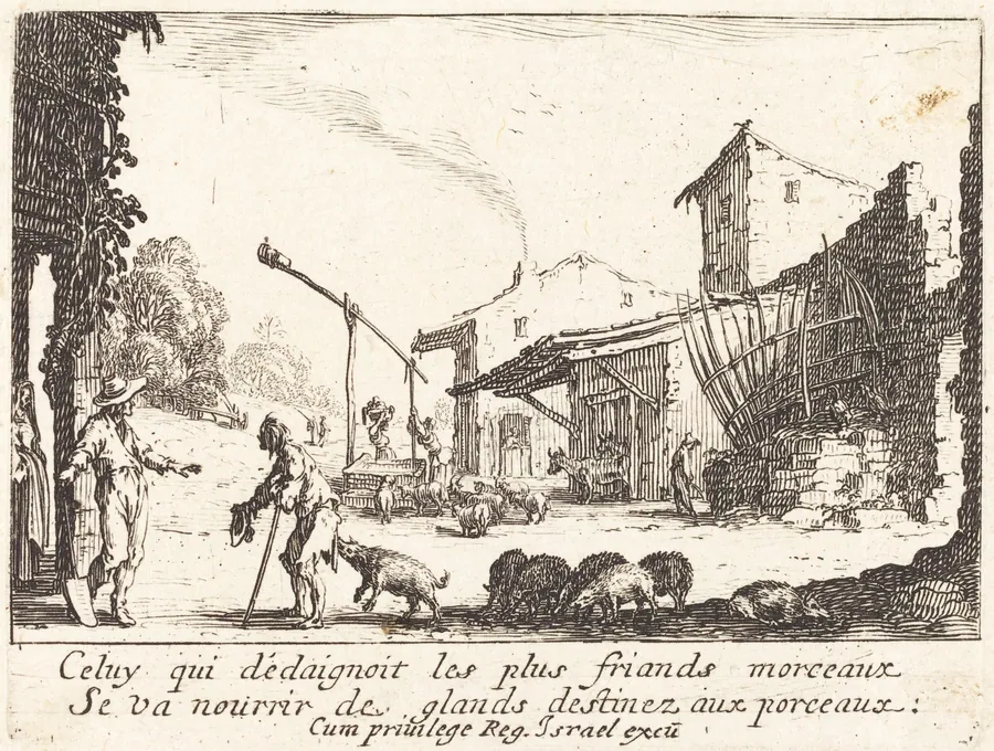 The Swineherd by Jacques Callot