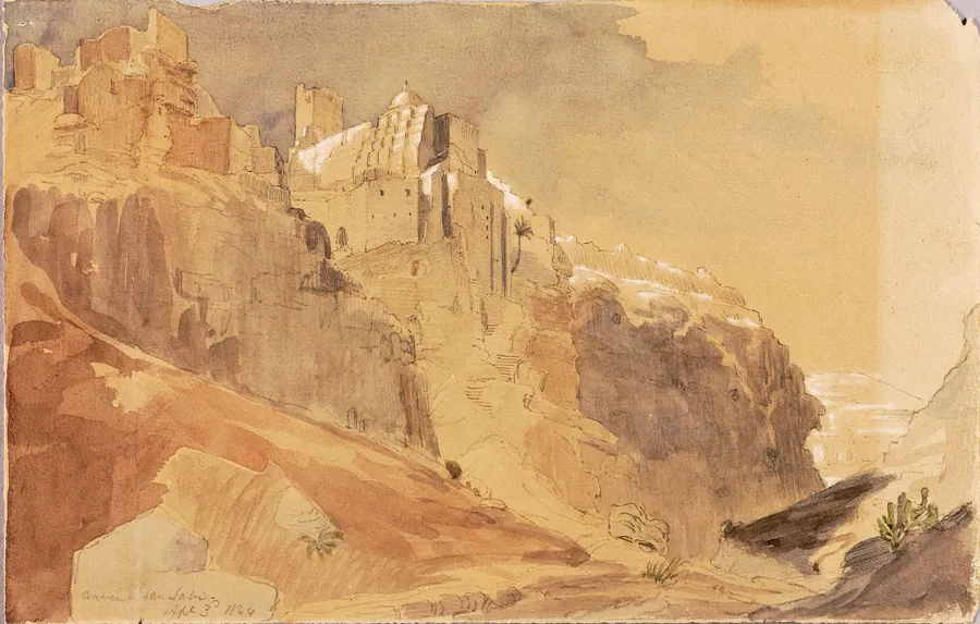 Convent of San Sabi by Miner Kilbourne Kellogg, born Manlius Square, NY 1814-died Toledo, OH 1889