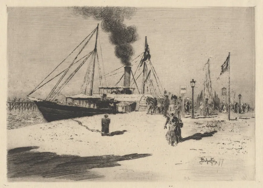 Embarcadere à Trouville (Wharf at Trouville) by Félix-Hilaire Buhot