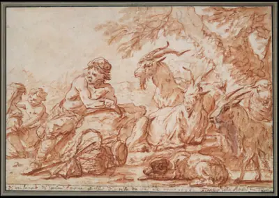 Pastoral Scene: A Herdsman and His Family, with Goats