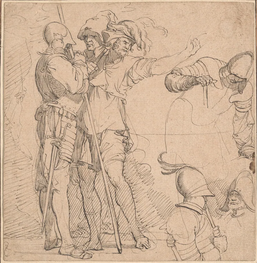 Capriccio Derived from Salvator Rosa's "Figurine" by British 18th Century