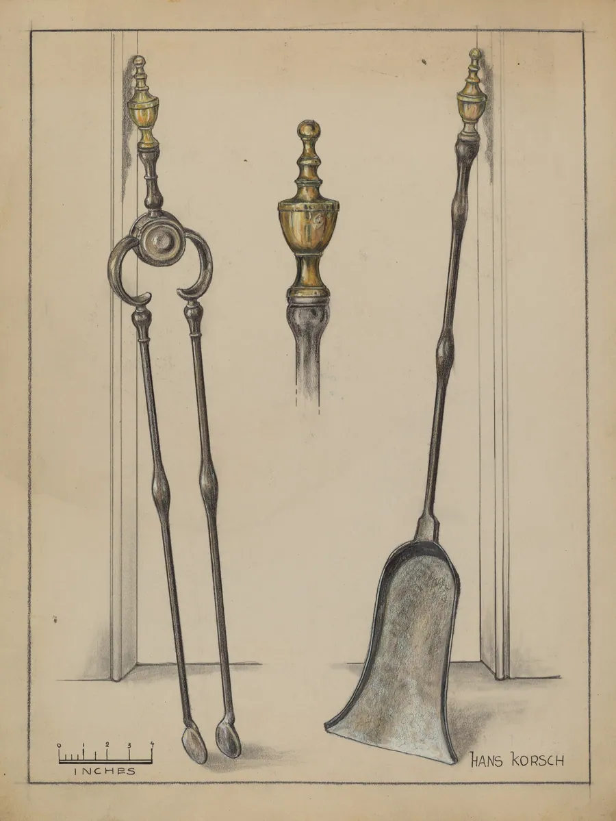Fire Tongs, Shovel, and Jamb Hooks by Hans Korsch
