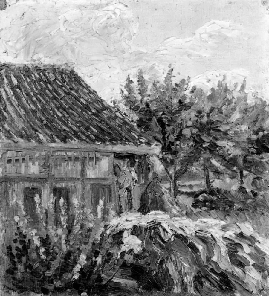 Parti af et hus i Hørsholm by J.A. Jerichau (II)