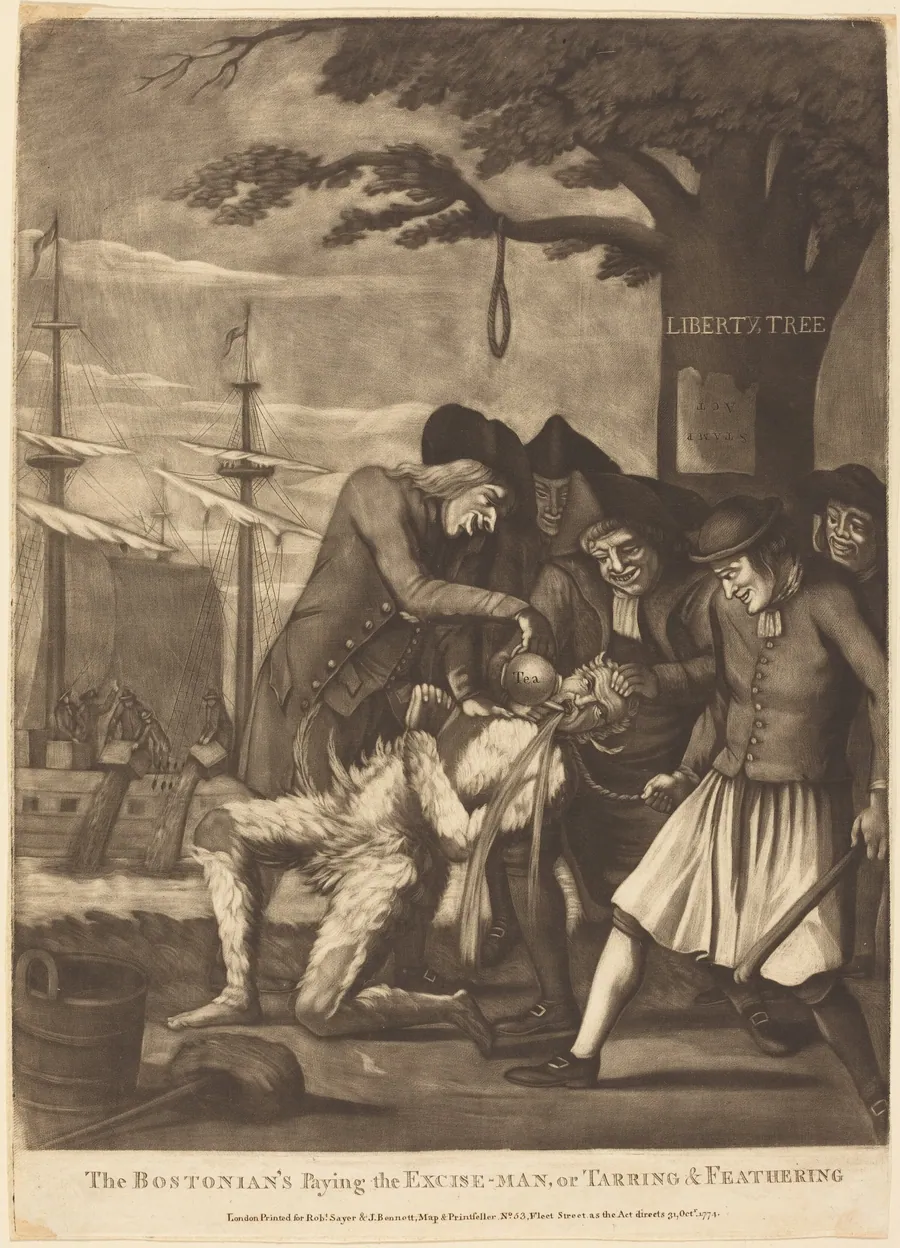 The Bostonian's Paying the Excise-Man, or Tarring & Feathering by Philip Dawe