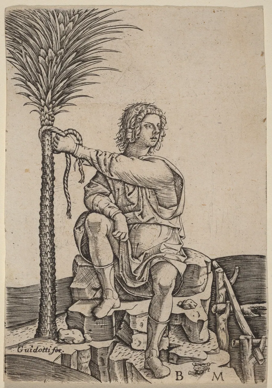 Man Seated by a Palm Tree by Benedetto Montagna