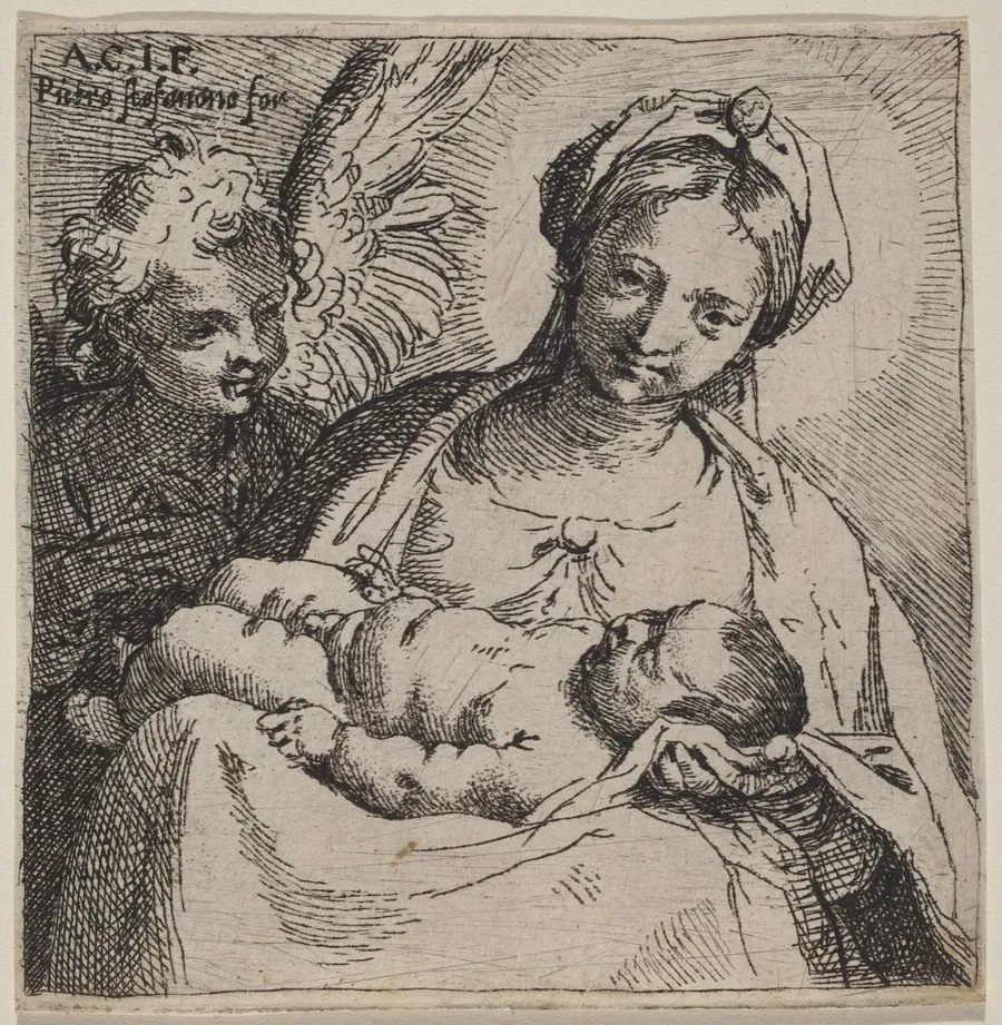 Madonna and Child with an Angel by Annibale Carracci