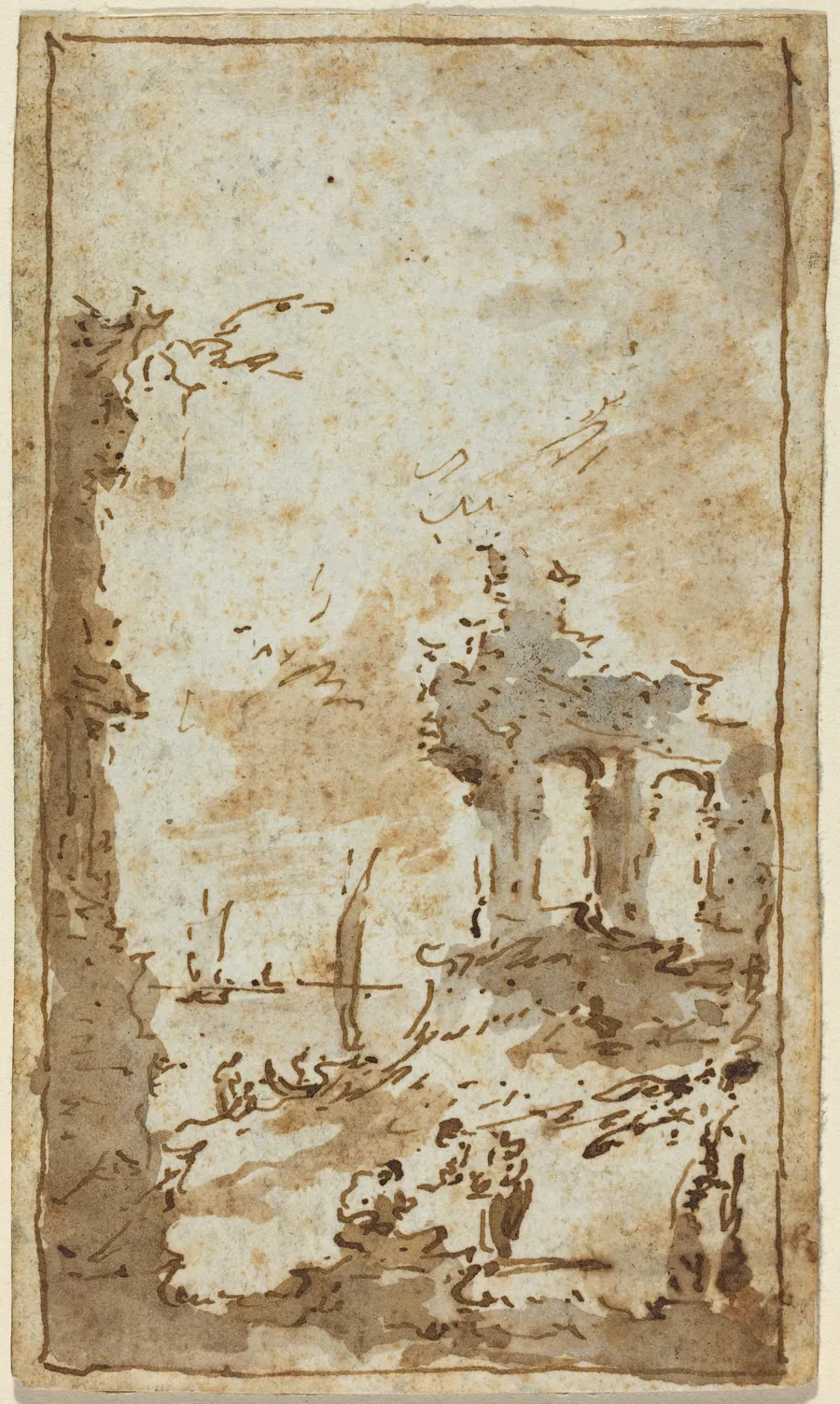 A Capriccio of Ruins by the Lagoon by Francesco Guardi
