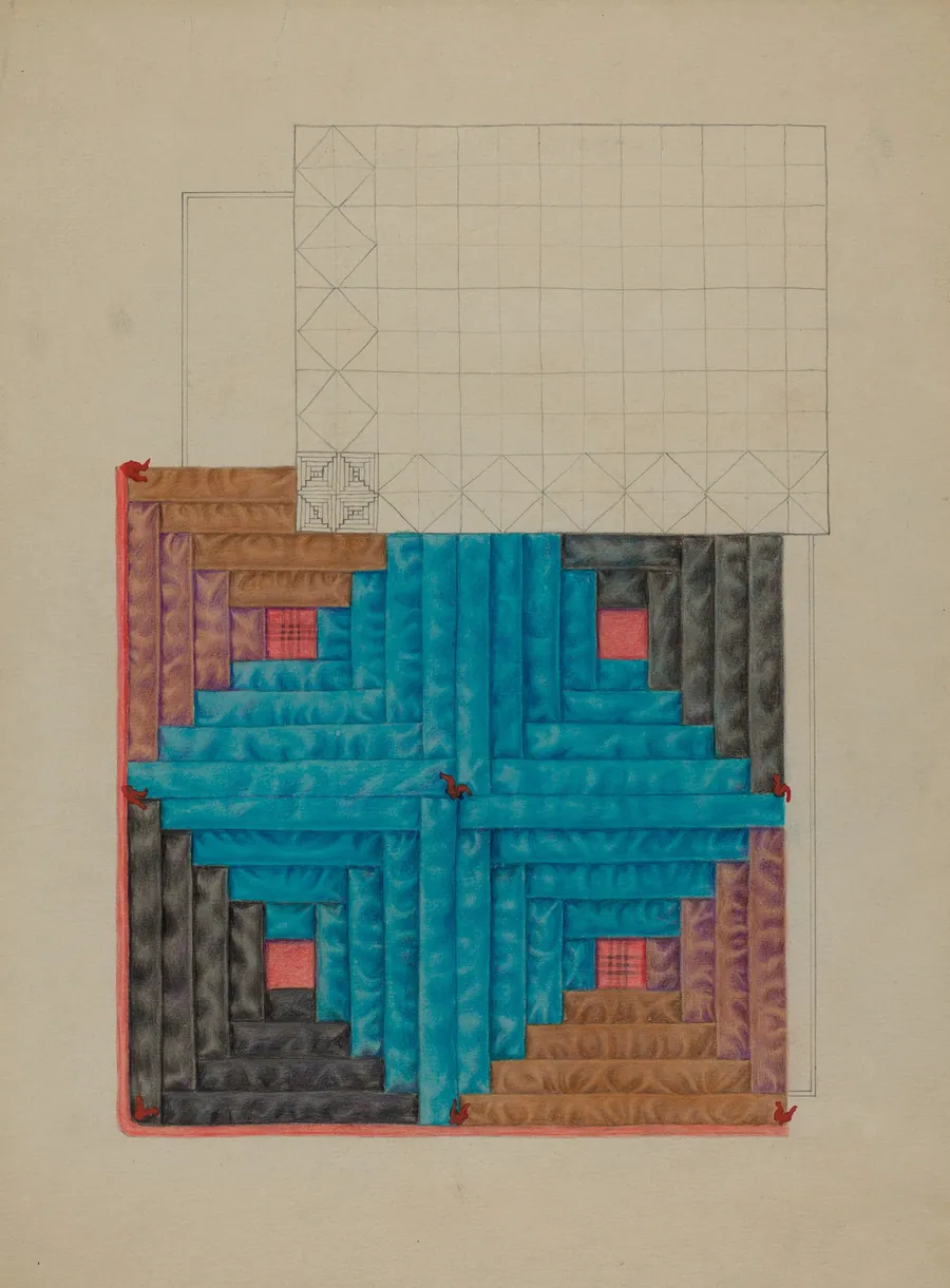 Log Cabin Quilt by Floyd R. Sharp