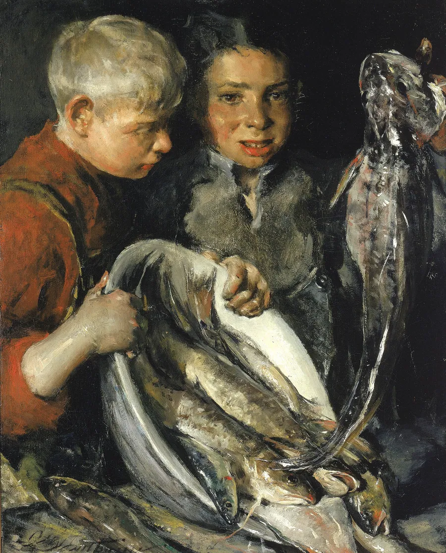 Fisher Children by Charles W. Hawthorne, born Lodi, IL 1872-died Baltimore, MD 1930