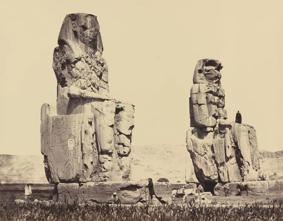 The Statues of the Plain, Thebes by Francis Frith