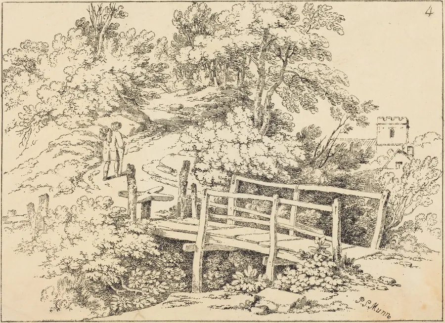 Country Footbridge (The Traveller) by Paul Sandby Munn