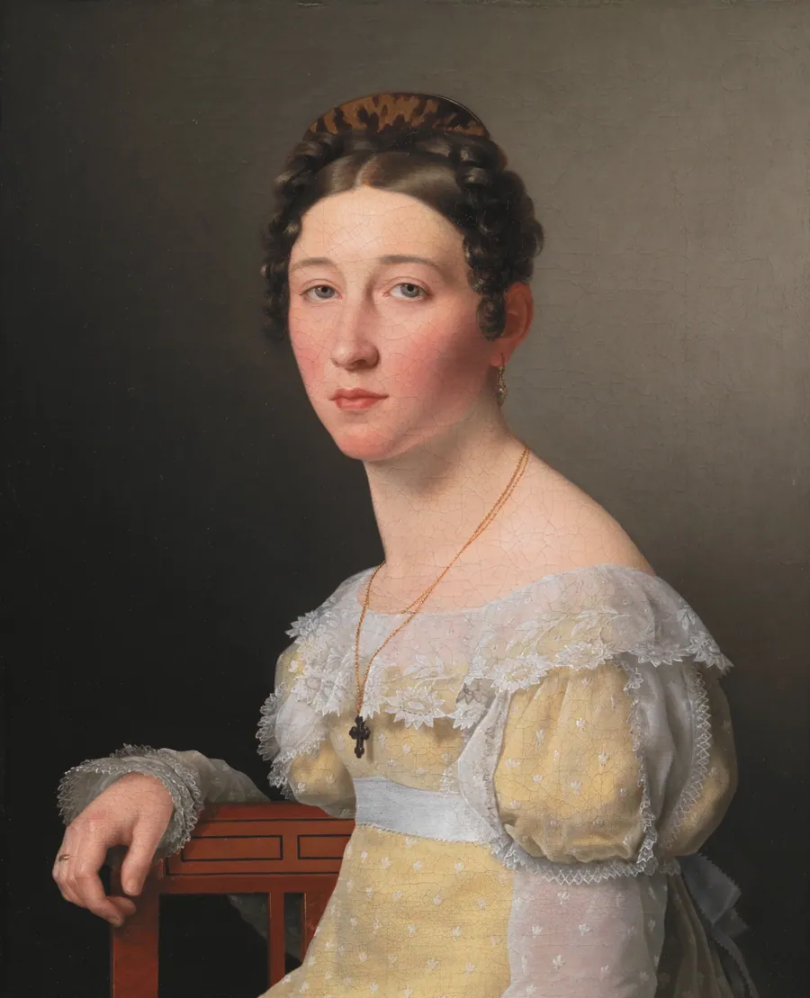 Emilie Henriette Massmann, gift 1824 med kammerjunker Frederik Wilhelm Caspar von Benzon by C.W. Eckersberg