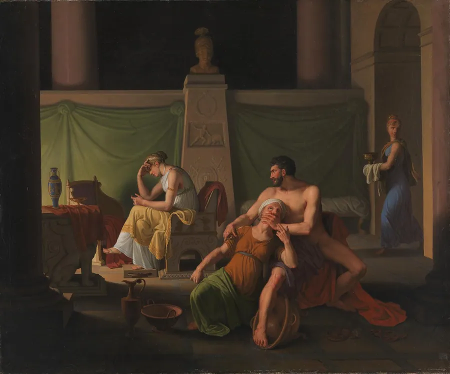 Odysseus' hjemkomst. Motiv fra Odysséen XIX sang by C.W. Eckersberg