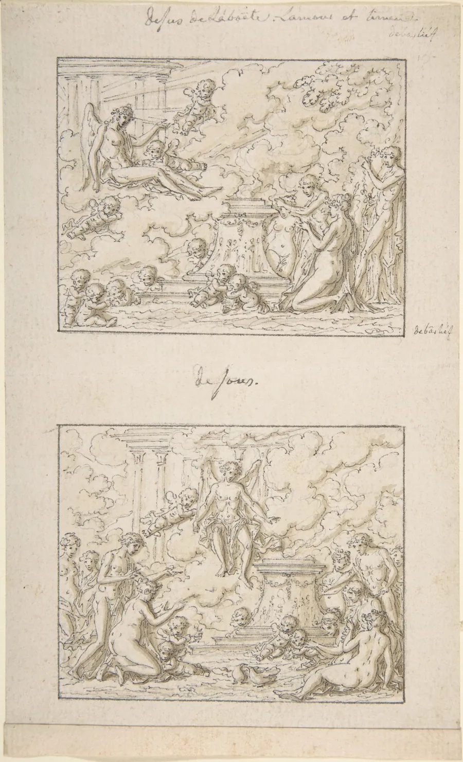 Designs for the Top and Bottom of a Small Rectangular Box by Louis Félix de La Rue