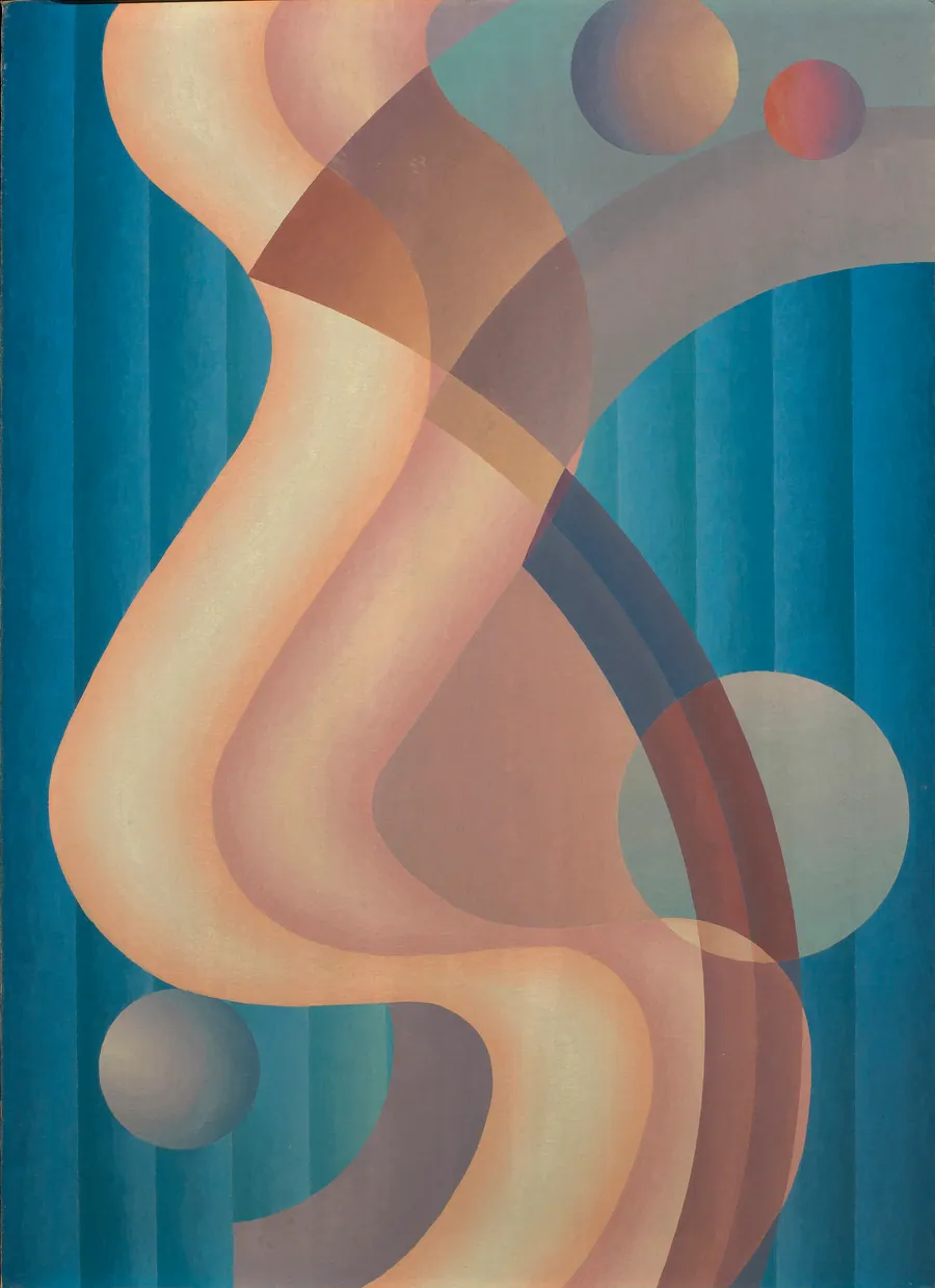 Composition no. 61 by Stuart Walker, born Indiana 1904-died Albuquerque, NM 1940