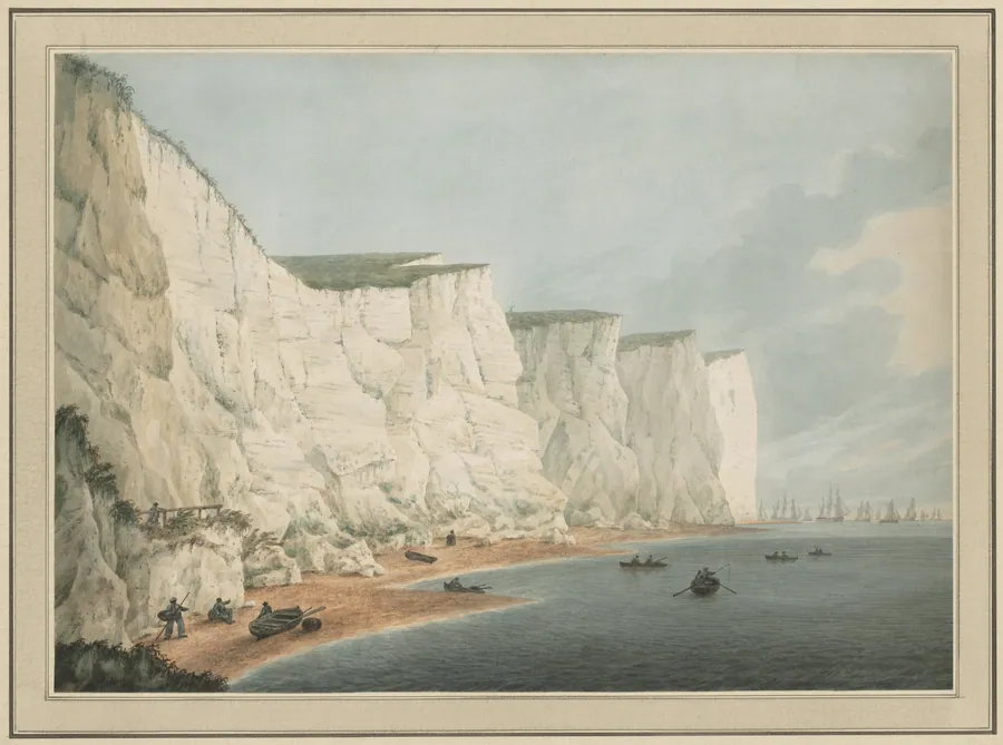 The Fleet Off the Coast, Beachy Head by Samuel Atkins